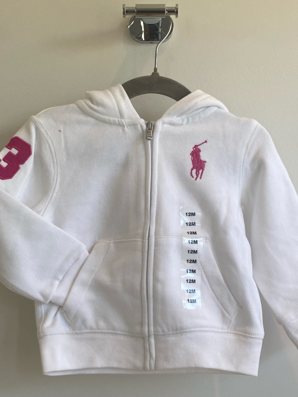 Baby white/pink zip sweatsuit